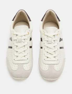 Leather Retro Side Detail Trainers Cream female - M&S - FashionsVida