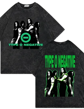 Washed Vintage Type O Negative Double Sided Print T-shirts Men Women Rock Metal Gothic T-shirt Men's Oversized Cotton T Shirts - Aliexpress - FashionsVida