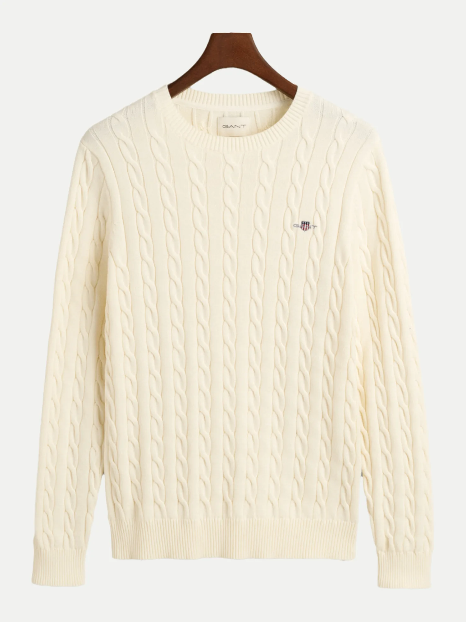 Pullover mit Zopfmuster Weiß 3XL - Gant - FashionsVida