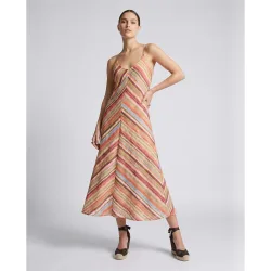 Vestido largo estampado asimétrico