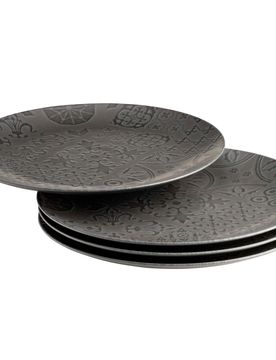 Platzteller-Set, Steinzeug Trad. Tiles schwarz