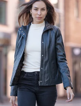 Womens 'Juliet' Real Jacket - Black - Size 10 Uk - Ashwood Leather - FashionsVida