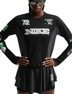 Swift Long-sleeve Running Top Women Track Tops - Black - Size XS - Cotton Jersey - Black - Size: Extra Small - Nike - FashionsVida