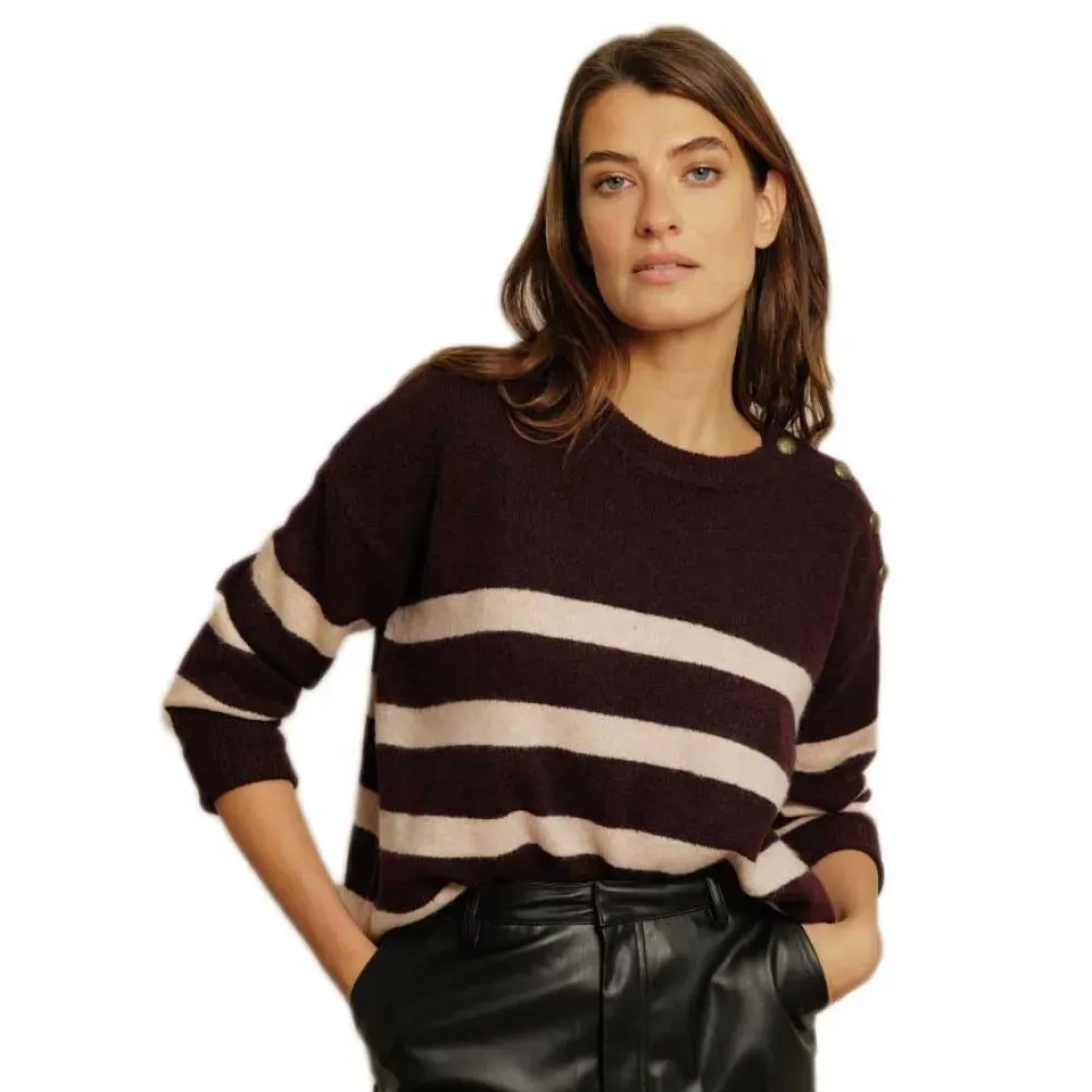 Deeluxe Maglione Francine Plum L - Deeluxe - FashionsVida