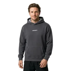 Felpa Con Cappuccio Micro Logo Graphic Loose Ebony XL