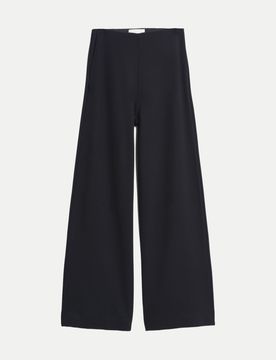 Basic Wide- Leg Hose Schwarz XL