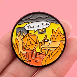 Game Dice Enamel Pins This is Fine Brooches Badge Lapel Pin For Backpack Clothes Accessories Creative Jewelry Birthday Gifts