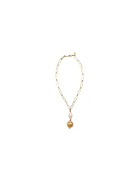 Pagoda Gold-plated Pearl Necklace - Mounser - FashionsVida