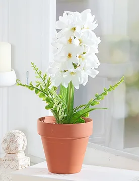 Kunstblume im Topf Hyazinthe weiß - 3Pagen - FashionsVida