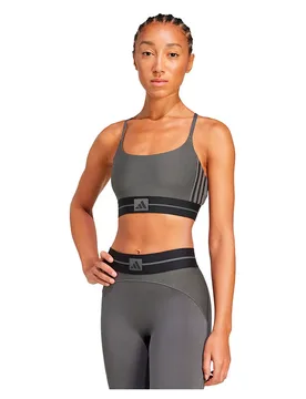 Soutien-gorge De Sport à Faible Impact Hyperglam Rib Bralette Grey Six / Black S - Adidas - FashionsVida