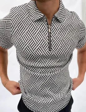 Summer Men's Gulf Zipper Polo Shirt Fashion Striped Polo Shirts Men Streetwear Casual Gulf Short Sleeve T-Shirt Men Polos Tops - Aliexpress - FashionsVida