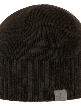 Fine Rip Merino Beanie by - dark brown - Female - Size: One Size - Lierys - FashionsVida