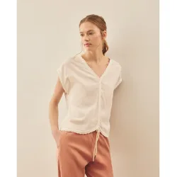Camiseta de mujer lisa combinada