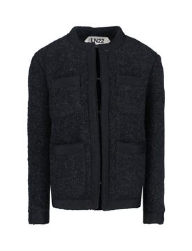 Wool-Alpaca Blend Knit Jacket for Women