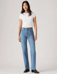 High Rise Straight Jeans Light Blue female