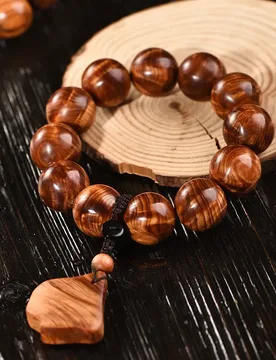 Chenghua Old Material Thuja Sutchuenensis Men's Bracelet: Water Wave Lightning Dragon Gall Pattern Buddhist Prayer Beads Gift - Aliexpress - FashionsVida
