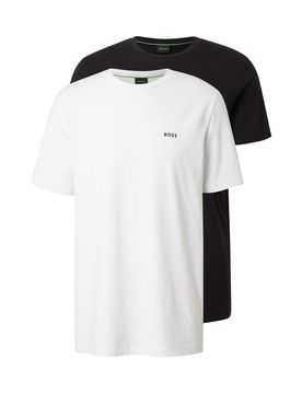 BOSS Camiseta negro / blanco