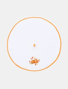 Asciugamano rotondo con motivo zucca - arancione