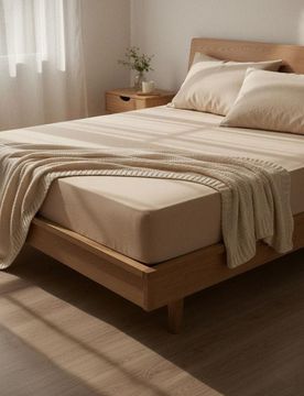 Lenzuolo Di Cotone Con Angoli 140x200 - beige