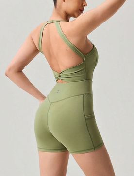 Mono deportivo para mujer, mono de verano y primavera, para ciclismo, gimnasio, yoga y fitness, con absorción de sudor, tirantes cruzados, espalda de
