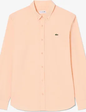 Camisa de hombre de corte regular de popelín elástico de manga larga - Lacoste - FashionsVida
