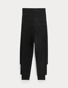 Pack Cotton Rich Leggings (2-8 Yrs) Black female - M&S - FashionsVida