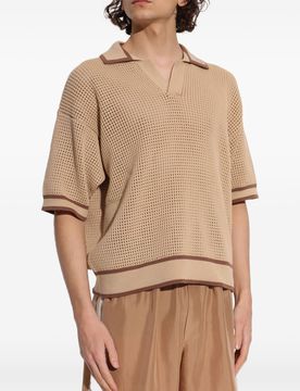 Polo beige uomo ricamo logo