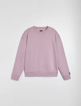 Felpa crewneck comfort fit con cotone - rosa pastello