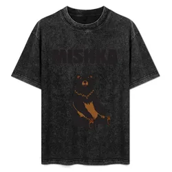 Mashka Russian Cute Bear T-Shirt Work Wear Simple Tee Shirt