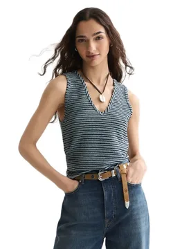 T-shirt Sans Manches U9a01604t Arona Stripe S - Scotch & Soda - FashionsVida