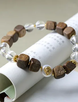 Green Qinan Agarwood Square Bead Bracelet, Natural White Crystal Pearl Bracelet - Aliexpress - FashionsVida