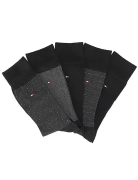 Coffret cadeau 5 paires de chaussettes noires noir 39-42 - Tommy hilfiger - FashionsVida