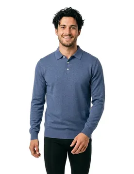 Polo à Manches Longues 26an281 Spring Blue Melange M