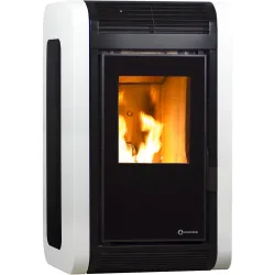 Estufa pellet canalizable Kiev Blanca 16Kw