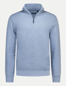Pullover mit Troyer- Kragen Blau XXL