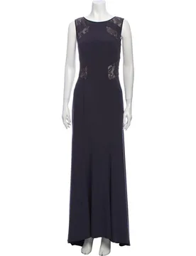 Jet grey crepe & lace gown - Vera Wang - FashionsVida