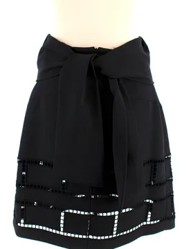 Black Cut-out High Waist Skirt - Marni - FashionsVida