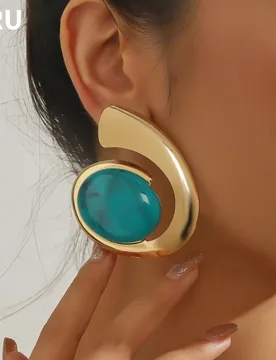 Fashion Jewelry Luxury Temperament Stone Earrings For Women Party Gifts Exaggerative Ear Accessories 2024 Trend New Hot Sale - Aliexpress - FashionsVida