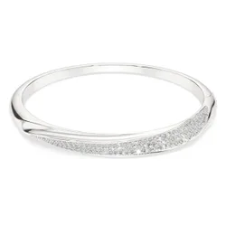 Bracciale rigido Classica, Taglio Round, Bianco, Argento sterling S