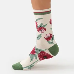 Poppy Meadow Organic Cotton Socks - White - UK 4-7