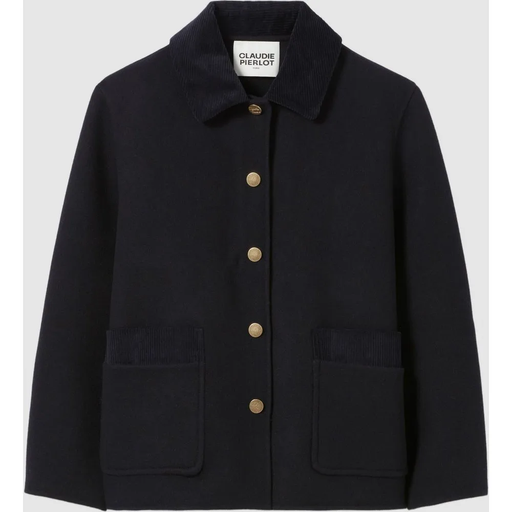 Abrigo de mujer recto corto de lana - CLAUDIE PIERLOT - FashionsVida