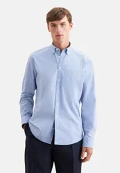 Regular Casual Hemd Karo Blau 45
