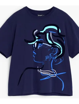 Camiseta de mujer estampada 100% algodón - Desigual - FashionsVida