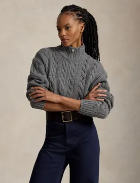 Jersey de mujer de lana y cachemira en punto de ochos - Polo Ralph Lauren - FashionsVida