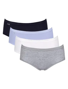 Womens Basic+ Mid Briefs 4 Pack - White - Size 4xl - Sloggi - FashionsVida