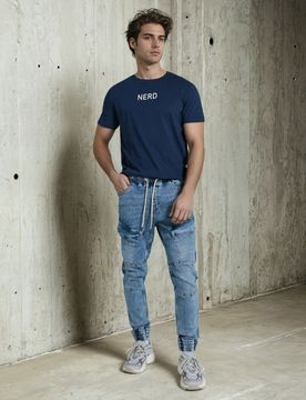 Pantaloni jogger slim fit - blu scuro