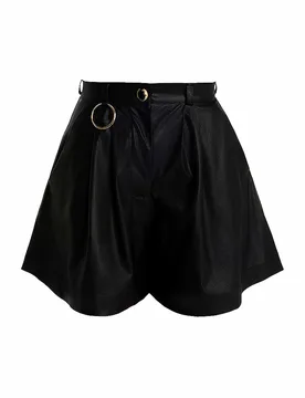 Shorts aspect cuir noir 42 - Silvia Schneider - FashionsVida