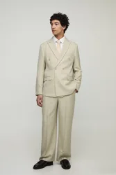 Herren Oversized Doppelreihiger Anzug-Blazer Sage Größe Small