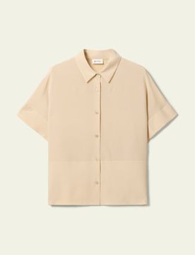 T-shirt Soie Élégant Manches Courtes Crêpe de Chine Léger M