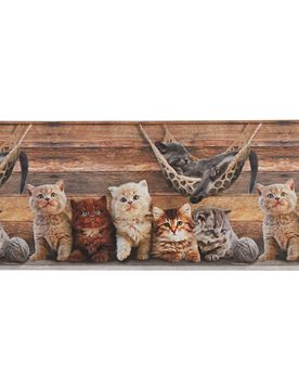 Küchenläufer "Katzen" braun